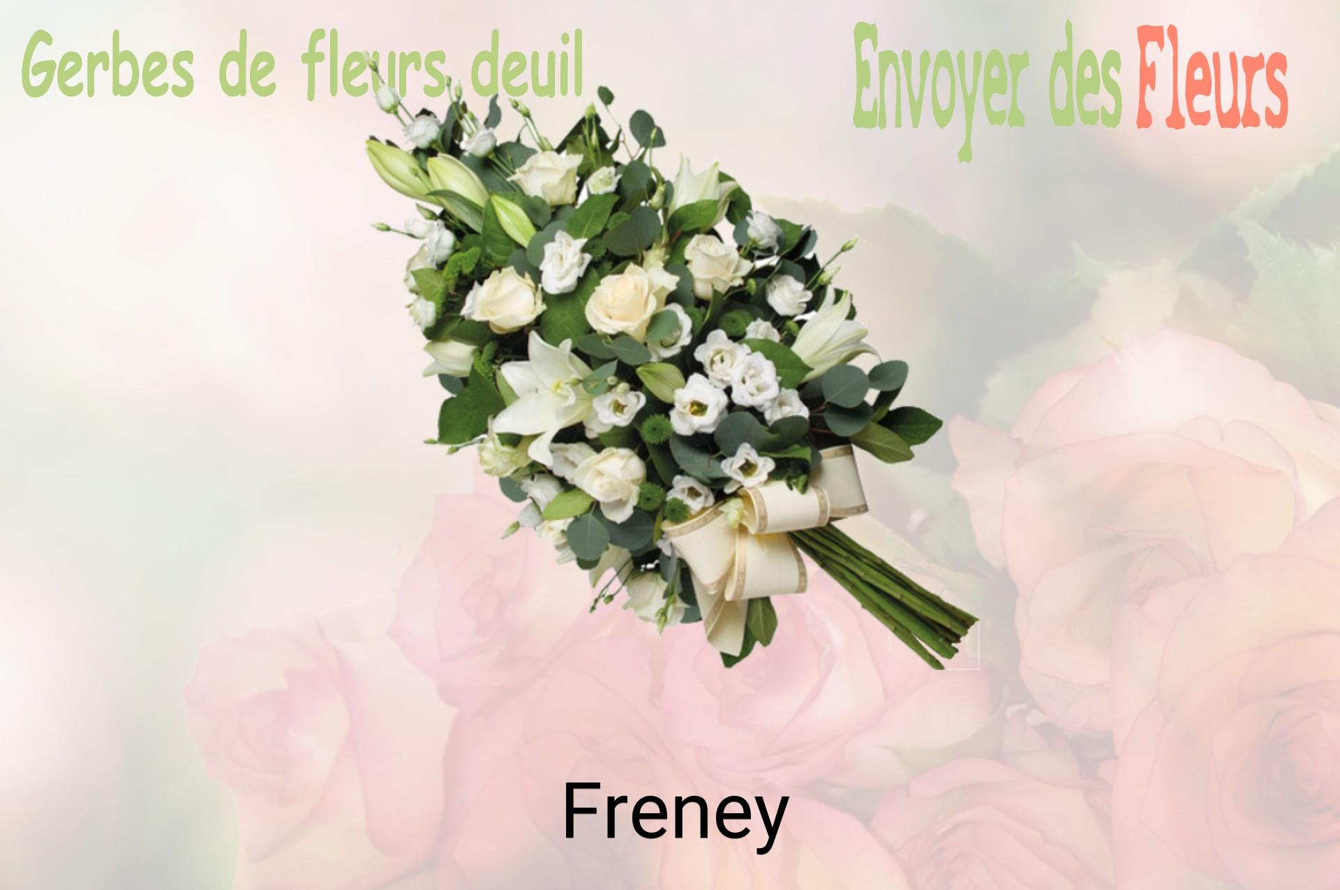 Gerbe de fleurs de deuil livrée à Freney